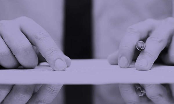 A person signing a contract