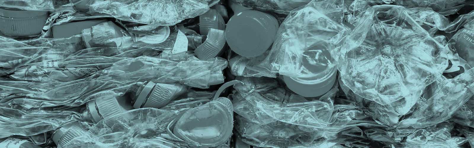 Bundle of plastic bottles