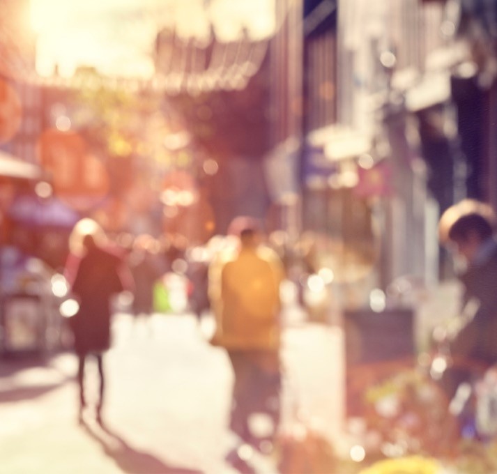 people walking on the high street