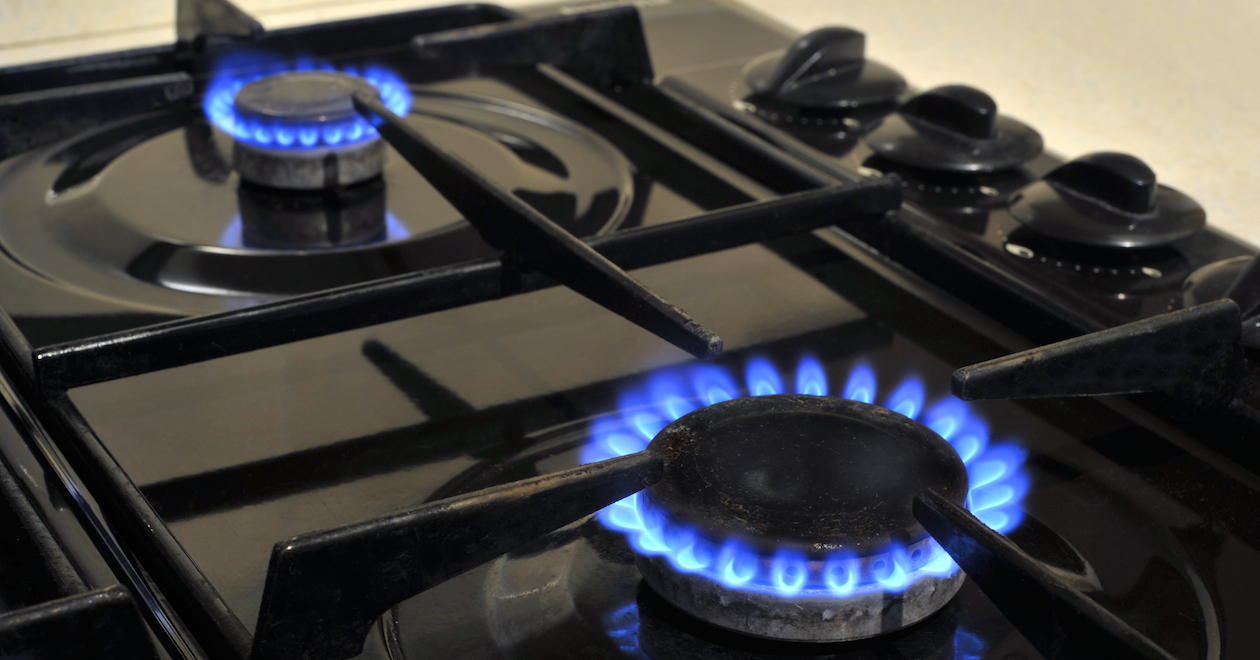 Two gas rings burning