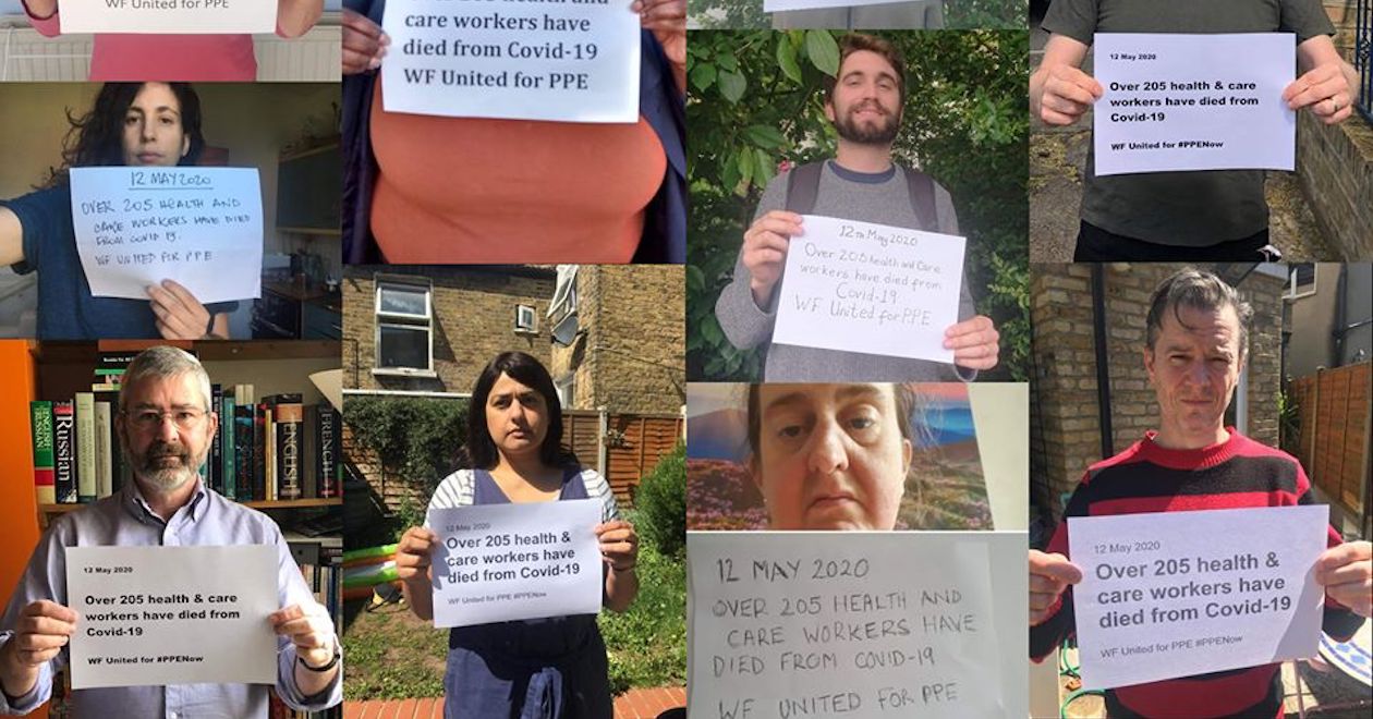 Waltham Forest Trades Council campaign in May 2020 to lobby government to provide PPE for essential workers.