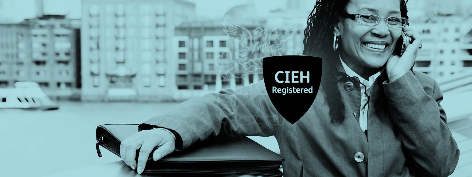 Smiling business person talking on a mobile phone