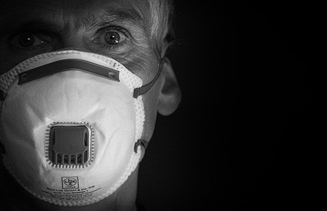 Man wearing protective mask