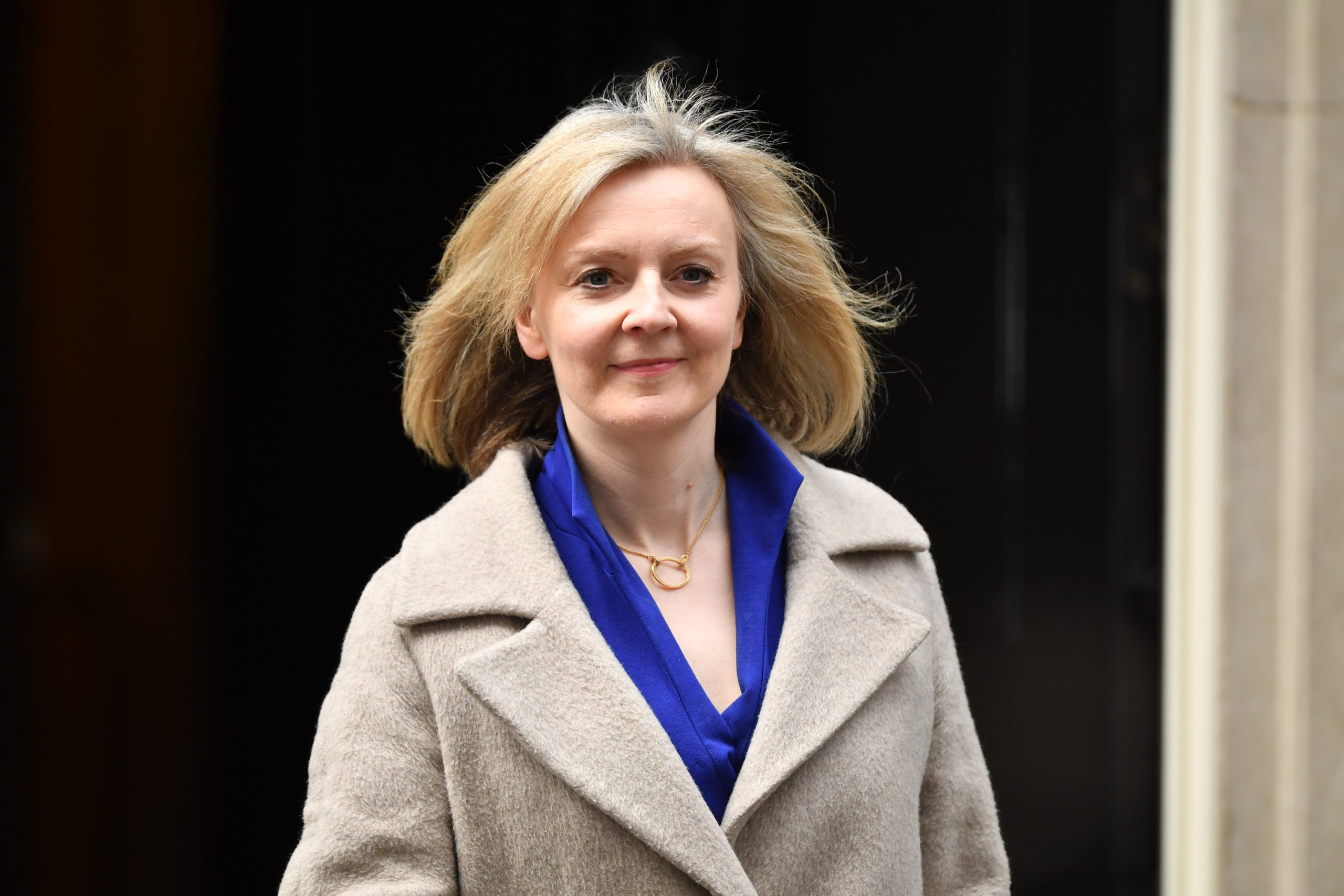 Liz Truss walking out of Number 10