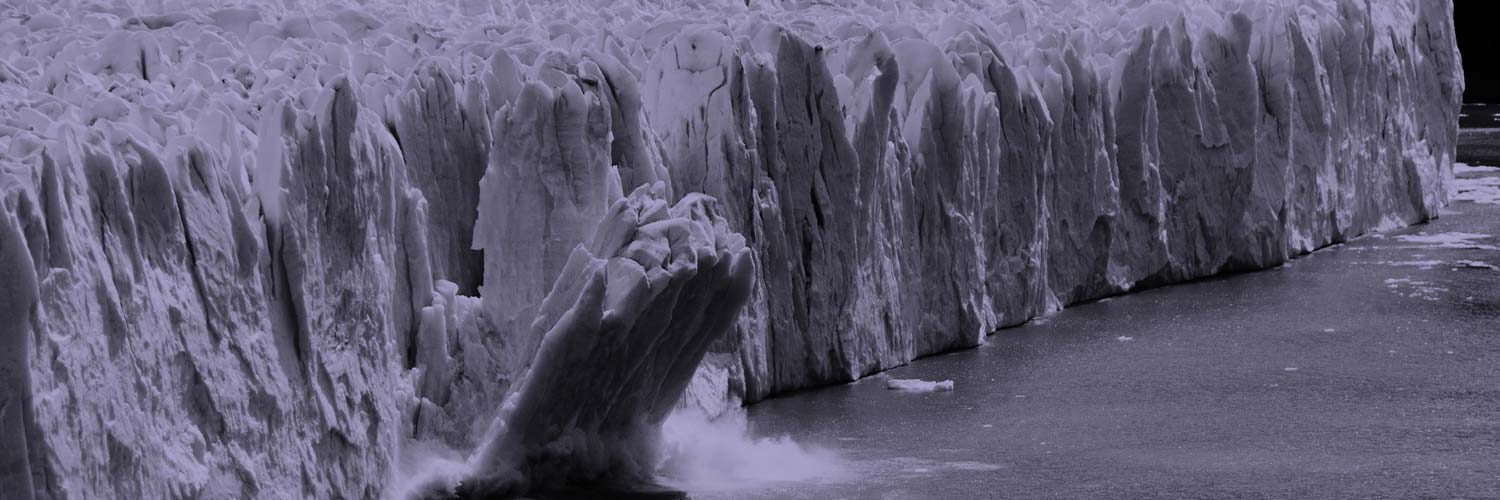 A giant piece of ice breaking off a glacier