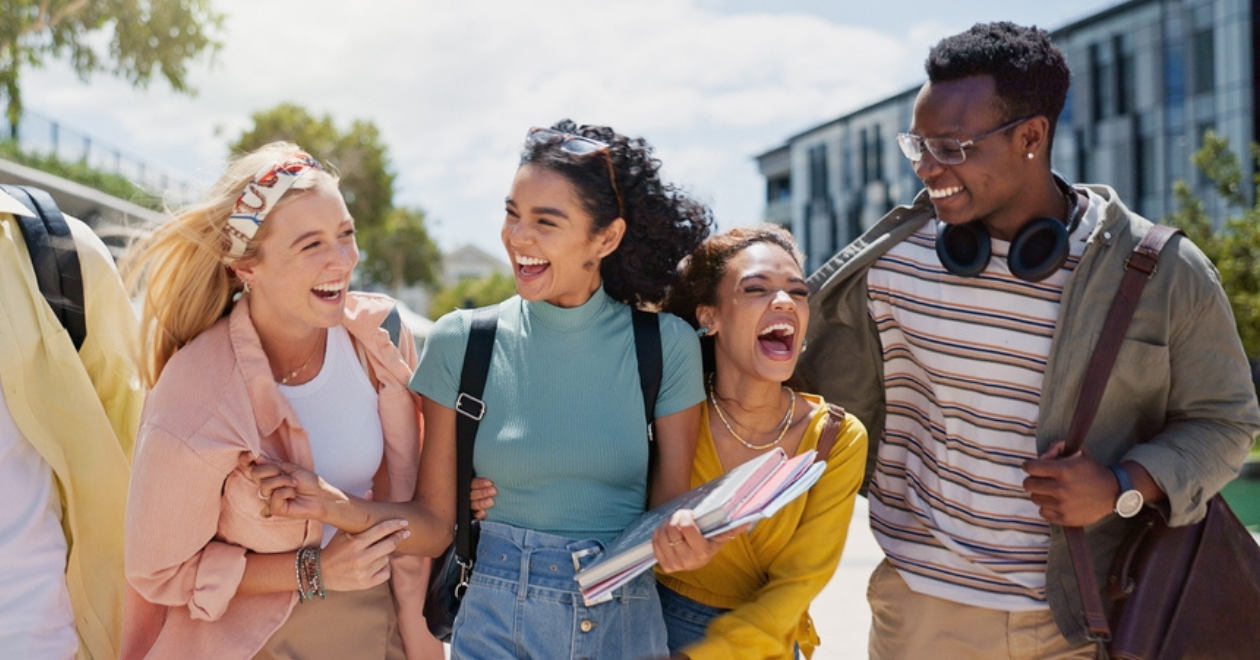 University students conversing