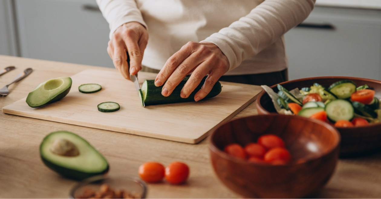 Person chopping vegetables